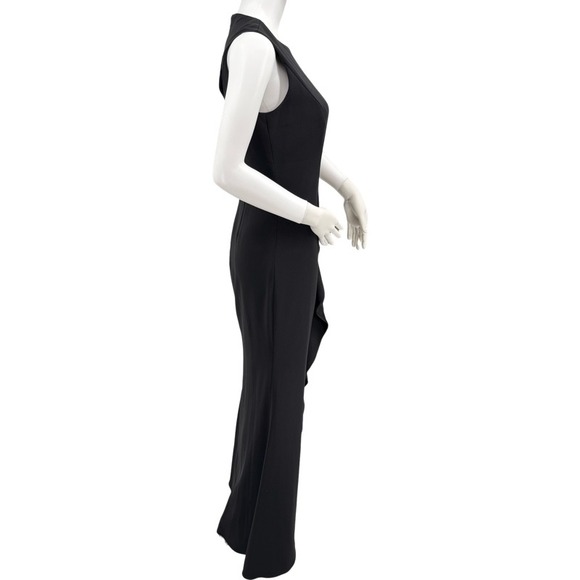CARMEN MARC VALVO Infusion Black Ruffle Dress Size 2 Prom Elegant Formal Gown - Picture 3 of 16